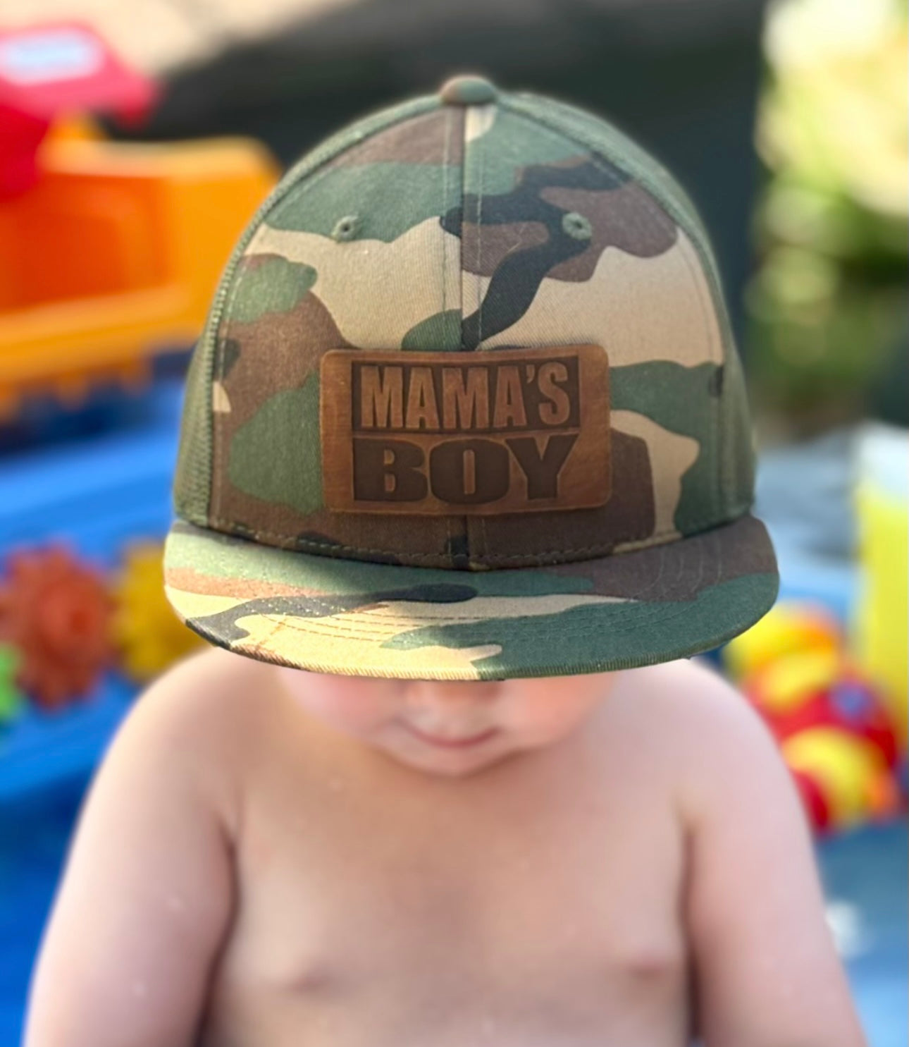 Kids Mama’s Boy Leather Patch Hat