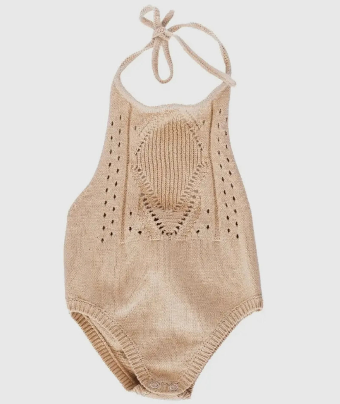 Girls Drake Crochet Halter Romper -
Vanilla Cream