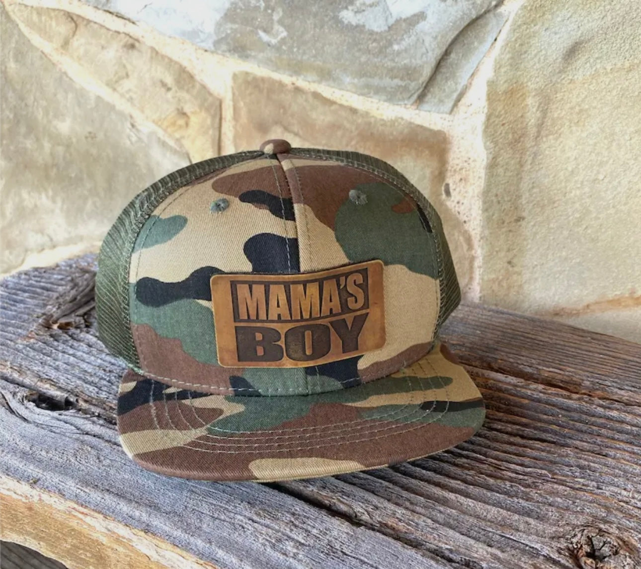 Kids Mama’s Boy Leather Patch Hat