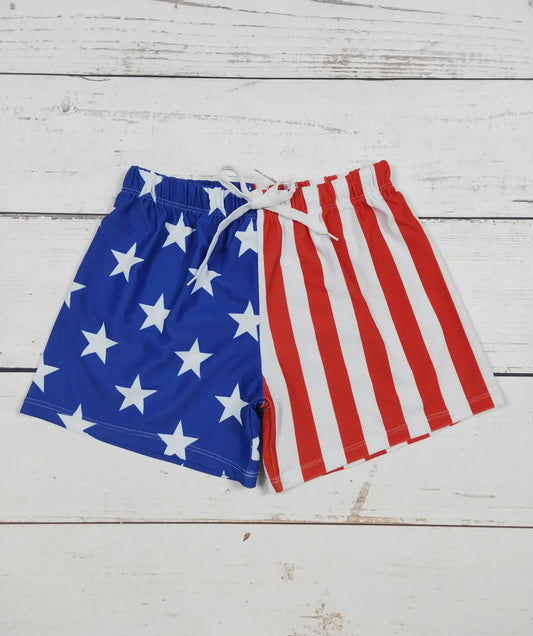 Stars & Stripe Patriotic Boys Swim Shorts