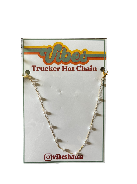 Dainty Pearl Trucker Chain | Hat Band I Hat Chain |Cap Jewel